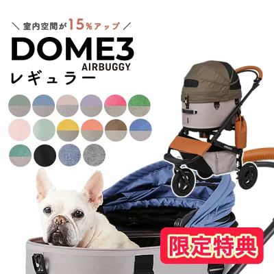 【LINE追加で500円OFF|お買い物が保護犬猫支援】エアバギー ドーム3 ブレーキ レギュラー R / エアバギー 犬 猫 AirBuggy for PET DOME3 ペットカート 小型犬多頭 ゆったり 散歩 通院 #w-163417