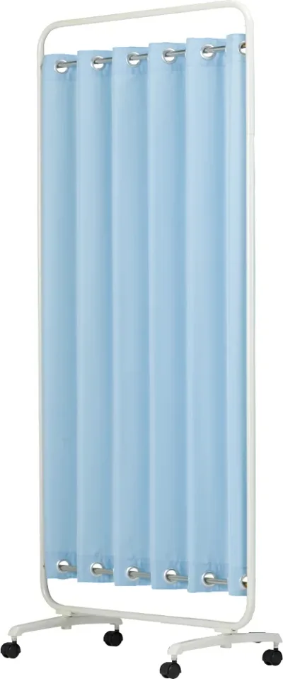 【クーポン配布中】【送料無料】【日本製】シンプルなスクリーン衝立一本立 幅90cm×高さ1790 ハートウェーブスクリーン 無地(防炎+制菌)パーマネントプリーツカーテン