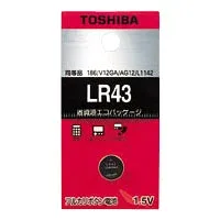 【マラソンでP最大47倍】(まとめ) ボタン電池 東芝 アルカリボタン電池 LR43EC 4904530015489 1個【×100セット】