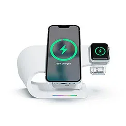 【マラソンでP最大47倍】miak 3in1 Wave ワイヤレス充電スタンド ホワイト MK52121WH