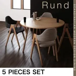 【ポイント20倍】ダイニングセット 5点セット【Rund】ミックス 北欧モダンデザインダイニング【Rund】ルント【代引不可】