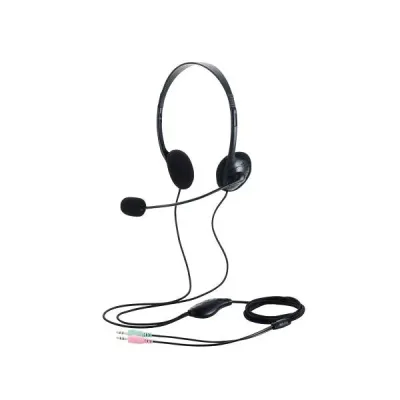 ELECOM Binaural Small Wired Overhead Set φ3.5mm 3-pole Mini Plug x 2 Black HS-HP14SBK