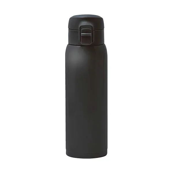 モテコ ワンタッチ栓マグボトル500ml ブラック 7.3×6.8×23cm C6129756