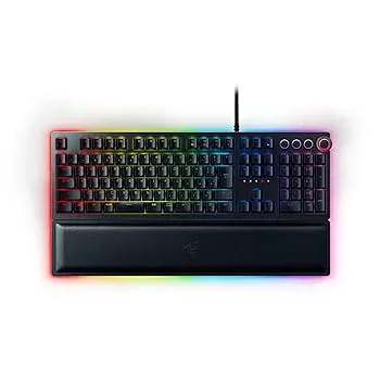 【中古】【39shop】Razer★Huntsman Elite JP ゲーミングキーボード 日本語配列 光学メカニカルスイッチ レザーレット製リストレスト 日本正規代理店品 RZ03-0187080(非常に良い)