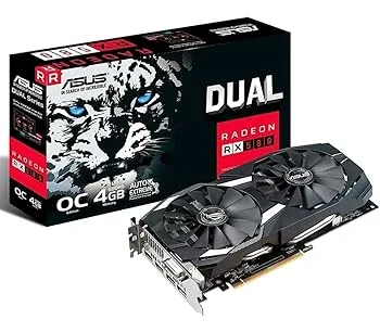 【中古】【39shop】ASUS★DUAL-RX580-O4G オーバークロック仕様 Radeon RX 580搭載グラフィックスカード 4GB GDDR5(良い)