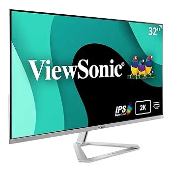 【中古】【39shop】Viewsonic★VX Series VX3276-2K-MHD computer monitor 80 cm 31.5" Quad HD LED Flat Matt Black,Silver(良い)