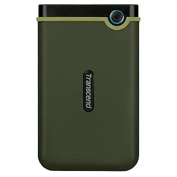 【中古】【39shop】Transcend★ポータブルHDD 2TB PS5PS4 メーカー動作確認済 耐衝撃 USB3.1 Gen1 3 TS2TSJ25M3GミリタリーG(良い)