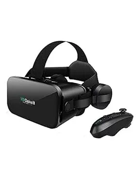 【中古】(良い)最新 VRゴーグル VRヘッドセット VRヘッドマウントディスプレイ 3D スマホVR ヘッドホン付き モバイル型 (黒)