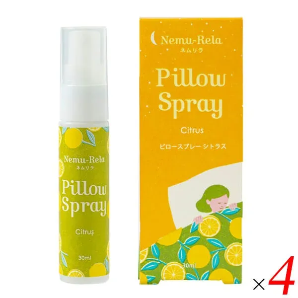 【楽天カードでポイント4倍!】10/20(火)限定!生活の木 ネムリラ ピロースプレー シトラス 30ml 4本セット 天然精油 ベルガモット ホーリーフ 日本製 おやすみ アロマスプレー