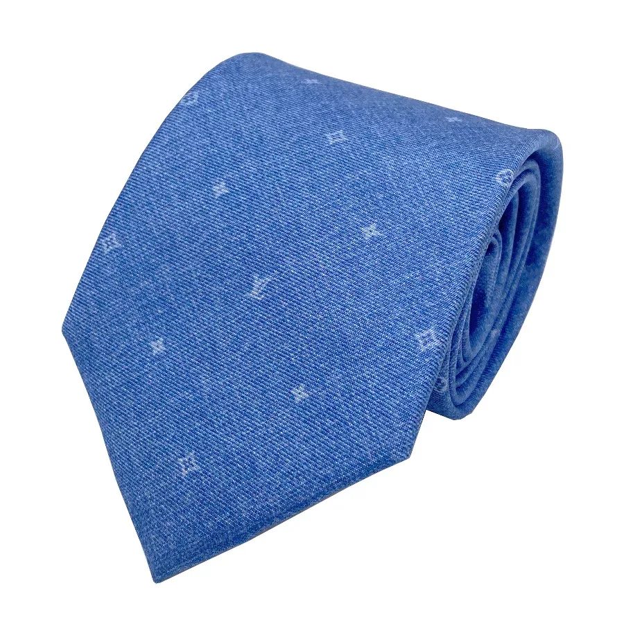 国内完売商品【新品】ルイヴィトン LOUIS VUITTON ネクタイ ネクタイ・コンステレーションデニム 7CM モノグラム シルク ブルーシエル 青 水色 M70202