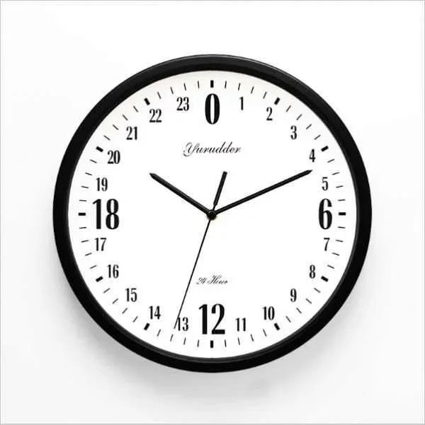輸入品!24時間ダイヤルデザインメタルフレーム壁時計