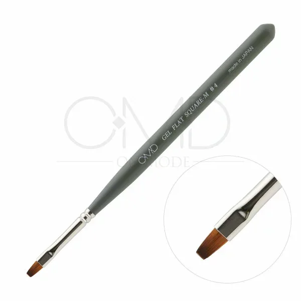 ネイルブラシ ジェルブラシ OMD フラットスクエア M #4 キャップ付 アートブラシ ジェルネイル カラージェル 筆 国産 日本製 ネイルサロン ネイルアート セルフネイル ネイル用品