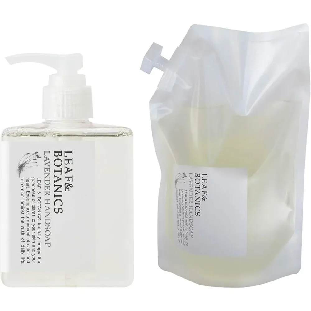 【本体+詰替】LEAF&BOTANICS ハンドソープ ラベンダー 本体250mL+詰替用1.2L セット 液体ハンドソープ 日本製