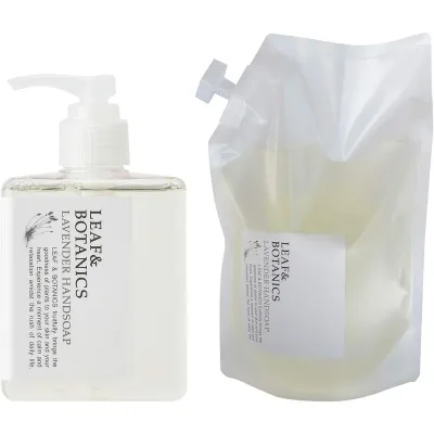 【本体+詰替】LEAF&BOTANICS ハンドソープ ラベンダー 本体250mL+詰替用1.2L セット 液体ハンドソープ 日本製