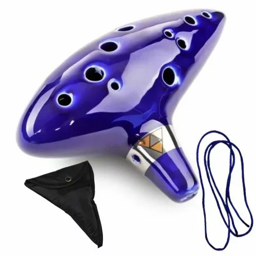 オカリナ ブルー ブラウン 12穴 日本語説明書付き 陶器製管 ゼルダの伝説 レプリカ 吹奏楽器 ハイクォリティー アルトC AFUNTA コスプレ 楽譜付 初心者 なりきり 母の日 父の日 プレゼント