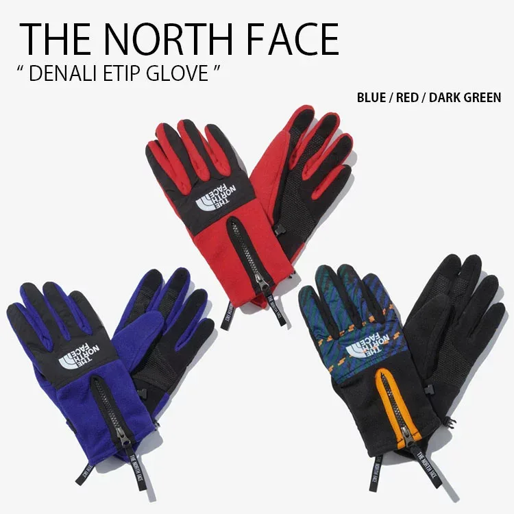 THE NORTH FACE ノースフェイス グローブ 手袋 スマートタッチ対応 DENALI ETIP GLOVE デナリグローブ スノボグローブ ウィンタースポーツ ジッパー 裏起毛 滑り止め ロゴ カジュアル ストリート メンズ レディース NJ3GN70B/C/D