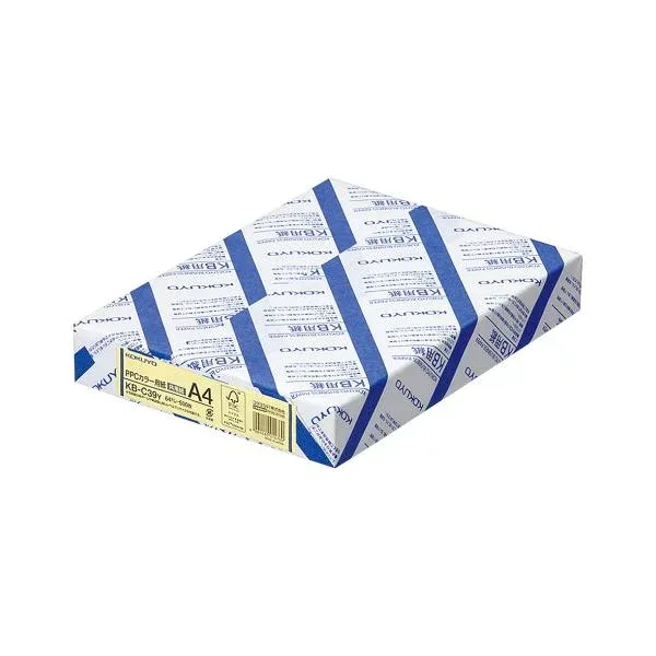 【 KOKUYO 事務用品 コクヨ 文具 事務 業務用 事務用文具】 PPCカラー用紙 (共用紙) A4 黄 KB-C39NY 1箱 (2500枚:500枚×5冊) プリンタ PCサプライ・消耗品 コピー用紙・印刷用紙 コピー用紙 コピー 紙 プリンタ用紙