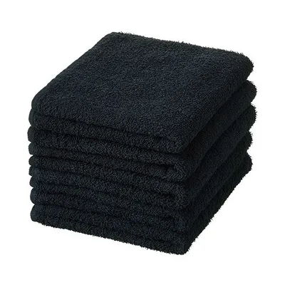 フェイスタオルブラック 1パック (5枚) 【×2セット】 【お徳用 まとめ買い お買い得 業務用 割引 セット販売】 リネン タオル バスタオル