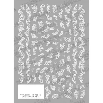 イングカワモト TSUMEKIRA(ツメキラ) ネイルシール アンティークレース ホワイト NN-ATL-102
