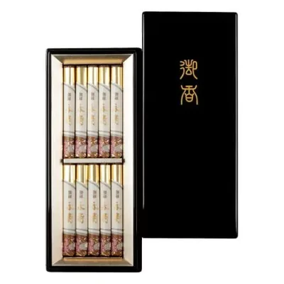 日本香堂 伽羅永寿 塗箱短寸10入 28008