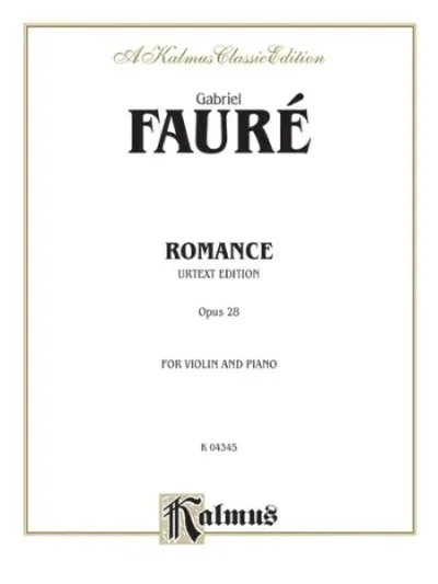 楽譜 【取寄品】MSOVN698 輸入 ロマンス・Op.28(ガブリエル・フォーレ)(ヴァイオリン+ピアノ)【Romance Opus 28】【メール便を選択の場合送料無料】