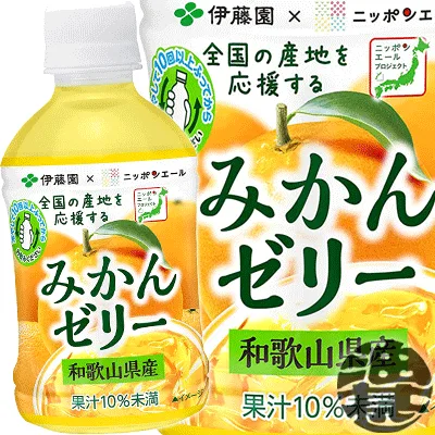 『2ケース送料無料!』(地域限定)伊藤園 ニッポンエール 和歌山県産みかんゼリー 280gペットボトル×2ケース48本(1ケースは24本入り)日本エール JA全農 温州ミカン ゼリー飲料※ご注文いただいてから4日〜14日の間に発送いたします。/uy/