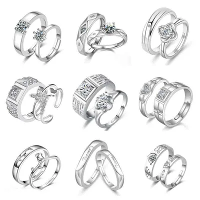 指輪 レディース メンズ ペアリング カップル用 記念日 プレゼント ジルコニア オープンリング シルバーカラー アクセサリー カジュアル シンプル 普段使い 重ね付け ペアジュエリー おしゃれ ギフト ペアアイテム 華奢 細見え ゆったりサイズ 大きい