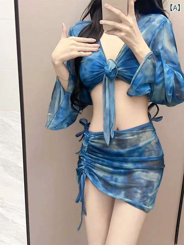 水着 レディース 4点セット ビキニ セパレート 長袖 ラッシュガード 体型カバー ゆったり 大きいサイズ 露出控えめ 露出抑制 紫外線対策 日焼け防止 日焼け対策 接触冷感 伸縮性 着痩せ 細見え 腹部カバー 二の腕カバー お腹周りカバー 体系カバー