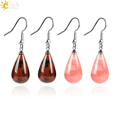 ピアス レディース 石 ドロップ 雫 梨形 水晶 宝石 ジュエリー イヤリング アクセサリー 14色展開 多色展開 フェミニン エレガント 高級感 華やか 普段使い デイリー パーティー 結婚式 ギフト シンプル 上品 揺れる スイング ジ