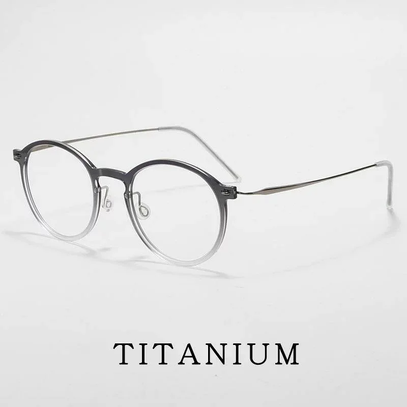 メガネフレーム チタン 軽量 丸型 スクリューレス ナチュラル 普段使い 通勤 軽快 シンプル 日常スタイル ユニセックス