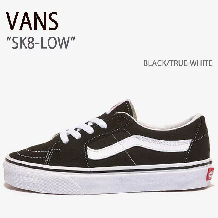 VANS รองเท้าผ้าใบ Vans SK8-LOW BLACK TRUE WHITE Skate Low Black True White Vans รองเท้าผู้ชายผู้หญิง Unisex ผู้ชายผู้หญิง VN0A4UUK6BT