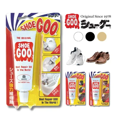 シューグー100g SHOEGOO 靴 かかと修理 すり減り防止 アッパー ソールの補修 接着剤 防水 かかとの減り 靴のかかと 白 黒 自然色 ゴム色 透明 クリア 木 金属 皮革 コンクリート