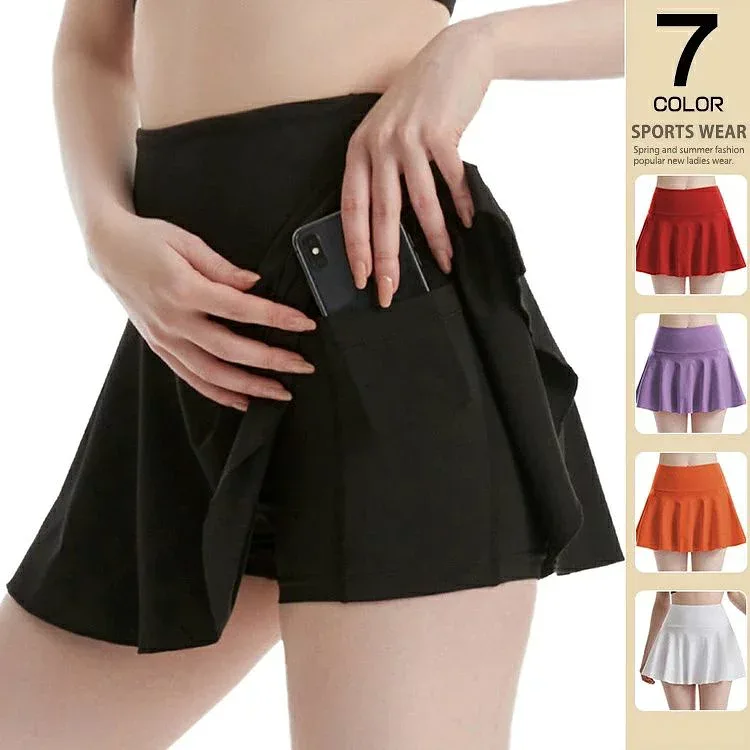 Tennis Wear Skirt Women's Sportswear Mini Skirt Skort with Inner Pants Tennis Skirt Golf Running Training Fitness Yoga Wear All Seasons Gym Wear Cheerleader Dance Costume Gym Clothing Cheer Team Sports Festival Practice Wear