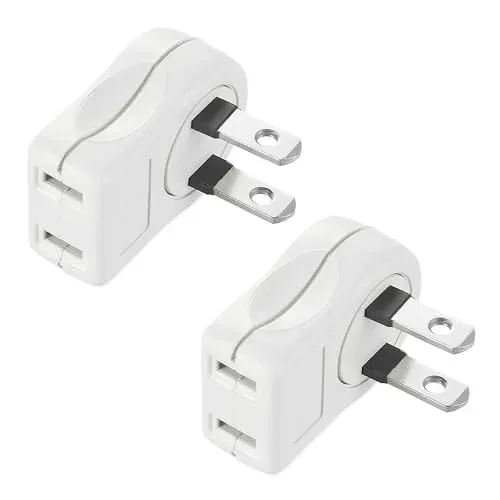 アイメディア(Aimedia) ヤザワ YAZAWA L字型コンセントタップ 2個組 電源タップ L字型プラグ 1個口 隙間 配線すっきり AY