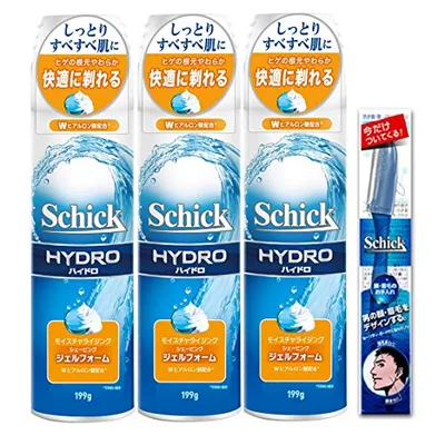 Schick(シック) ハイドロ シェービングジェルフォーム 199g×3本 おまけ付き