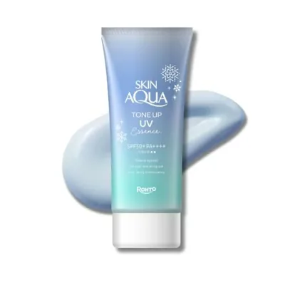スキンアクア(SKIN AQUA) トーンアップ UV エッセンス 日焼け止め 透明感 色白感UP ブルー 80g SPF50+ PA++++(