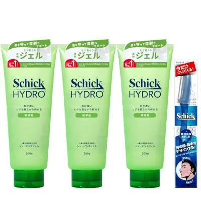 Schick(シック) ハイドロ 敏感肌 シェービングジェル 200g×3本 おまけ付き