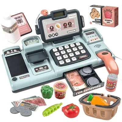 キャッシュレジスターおもちゃ ピピッとスキャンでおかいもの! お店屋さんごっこ お買い物ごっこ ままごとごっこ 計算機能付き USドル