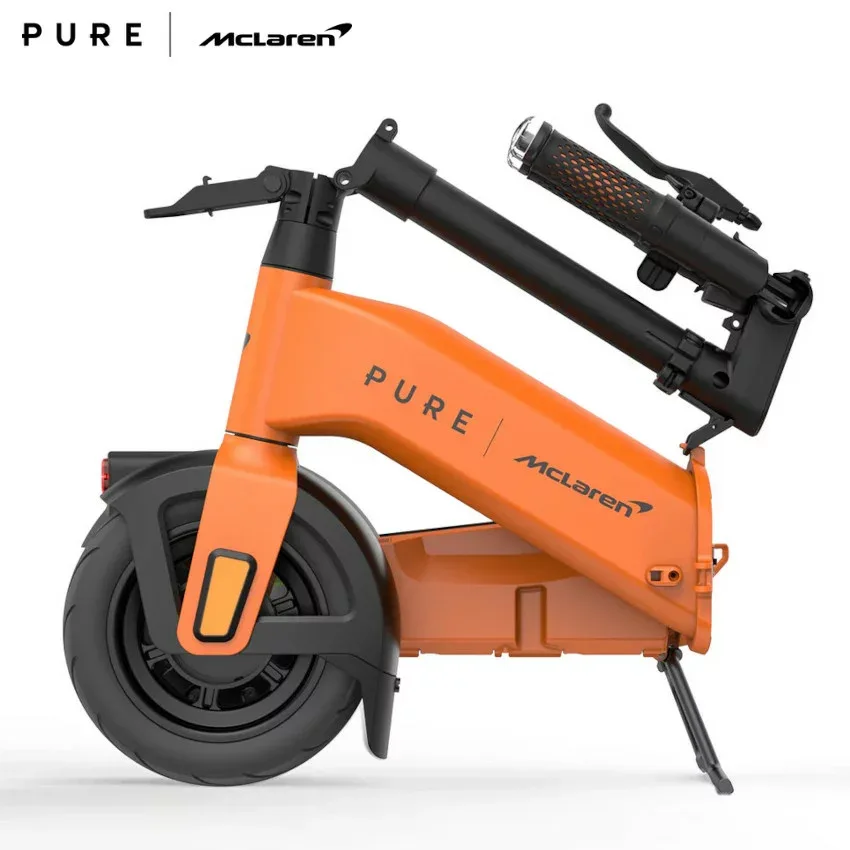 レビューでプレゼント! PURE x McLaren Papaya FLEX 電動キックボード マクラーレンモデル 公道走行可能 歩道走行可能 免許不要 一般道 折りたたみ 大人用 パワフル 電動自転車 オレンジ 街乗り パパイヤ バッテリー F1ドライバー ランドノリス【特定小型原動機付自転車】