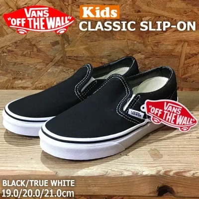 VANS slip-on CLASSIC SLIP-ON Vans US รองเท้าผ้าใบรุ่นเด็ก SK8 VN000ZBU6BT BLACK/TRUE WHITE
