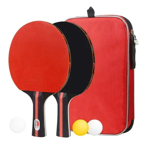 Portable Table Tennis Racket, Portable Table Tennis Set, 2 Rackets, 3 Ping Pong Balls, Storage Bag Included, Easy, Anywhere, Table Tennis Supplies, Table Tennis Racket, Table Tennis Balls