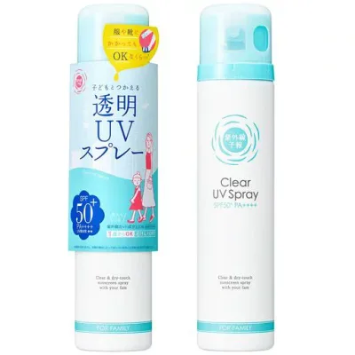 紫外線予報 透明UVスプレーF 日焼け止め スプレー 酸化亜鉛フリー SPF50+ PA++++ UV耐水性星(塗り潰し)星(塗り潰し) 顔・体・髪用 150g