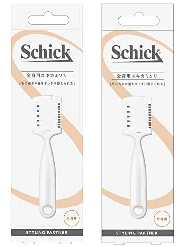 Schick(シック) メンズ ボディ用 ヘアトリマー×2個 【まとめ買い】 すね毛 スネ毛 むだ毛 ムダ毛 すきカット 長さカット 脚 足 腕