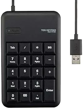 【中古】【未使用】エレコム テンキー 有線 メンブレン Sサイズ USBポート付 高耐久 ブラック TK-TCM014BK