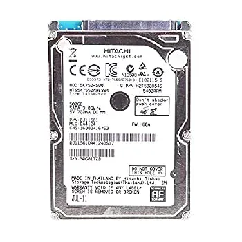 【中古】 HGST HTS547550A9E384-NDW-RC 500GB 5.4K RPM 2.5インチ 9.5mm SATA