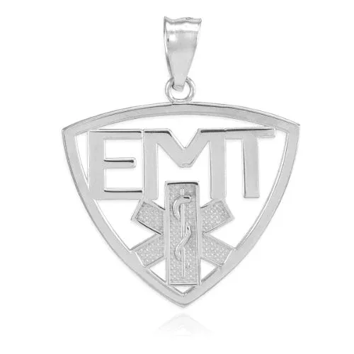【中古】【未使用・未開封品】ハイポリッシュスターリングシルバーMedic Star Of LifeカットアウトチャームEMTペンダント
