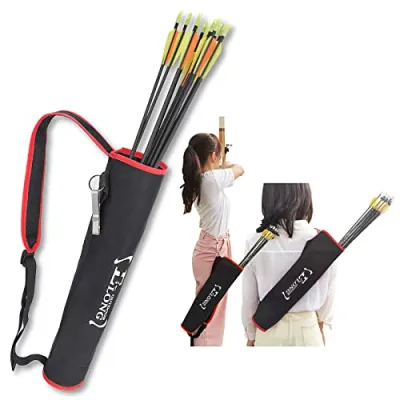 【中古】【未使用・未開封品】ELONG OUTDOOR 調節可能 アーチェリー バックアロー 矢筒 ホルダー - アップグレードした矢筒 リカーブボウ ハンティングターゲット練習用 ユー