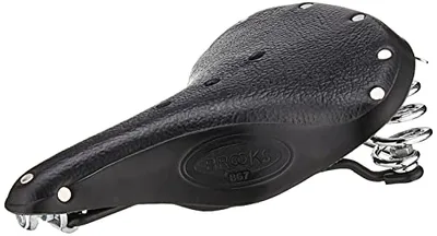【中古】【未使用・未開封品】BROOKS(ブルックス) レザーサドル スプリングつきモデルB66のシングルレール版 B67 BLACK