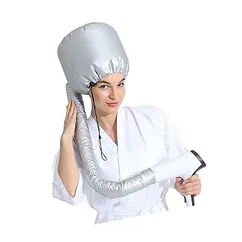 【中古】ボンネット ドライヤー フード ヘアドライキャップ 髪 乾燥キャップ ドライヤー 帽子 速乾 サイズ調整 ハンドフリー 簡単使用 シルバー