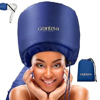 【中古】Granteva ヘアドライヤー ボンネット ヘッドバンド一体型 耳と首の周りの熱を軽減 ヘアドライヤー用ブロードライヤーアタッチメント 乾燥時間を